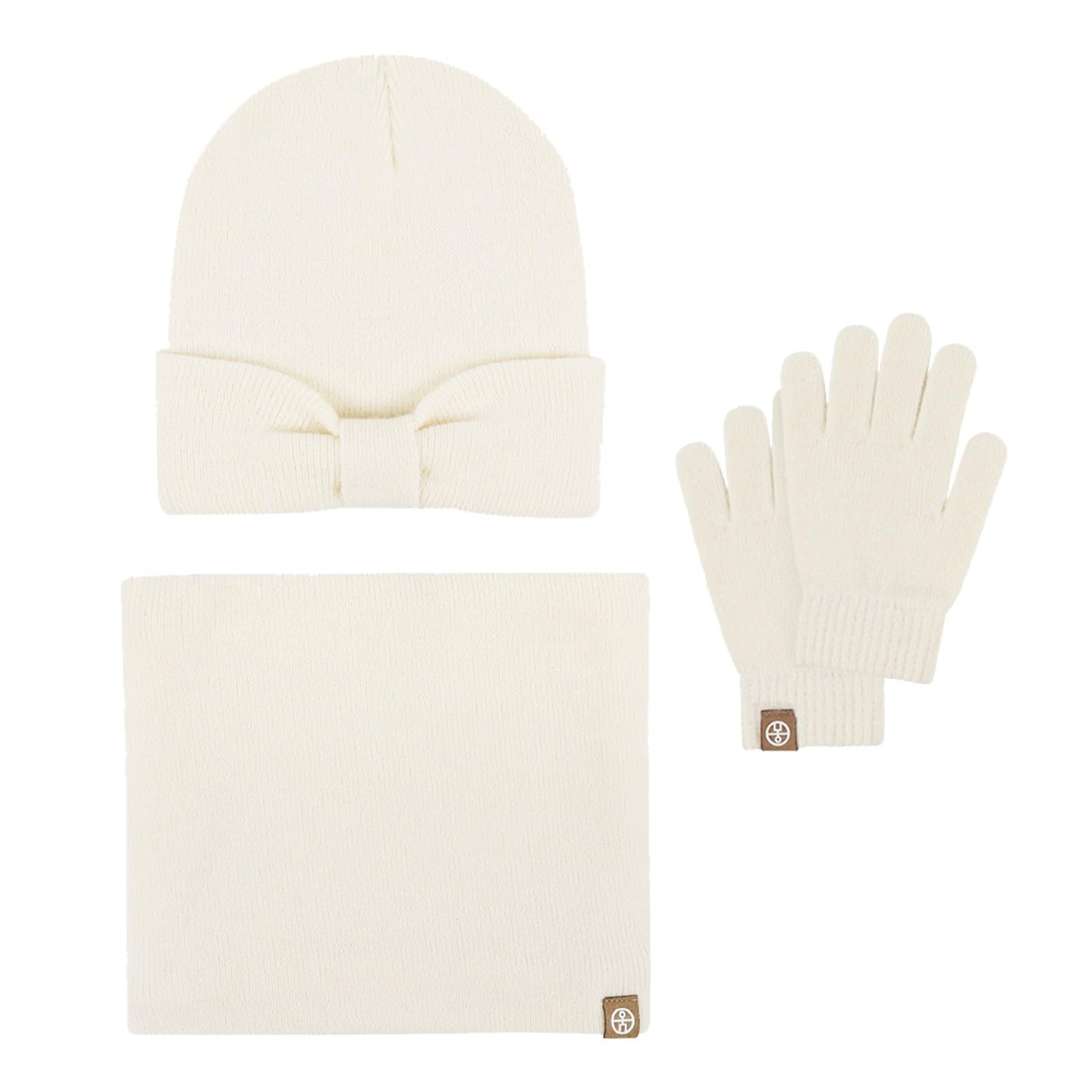 Gants Tactiles Hiver Enfant Set Hiver Enfant Beifon 3 Pièces - Bonnet, Tour De Cou, Gants Toucher écran, Pour 1-5 Ans Ensemble Chaud Fille Garçon