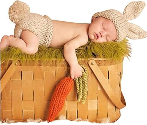 Miniatura 5 de Accesorios de fotografía para bebés recién nacidos, para sesión de fotos de ganchillo, gorro de punto para pañales, trajes