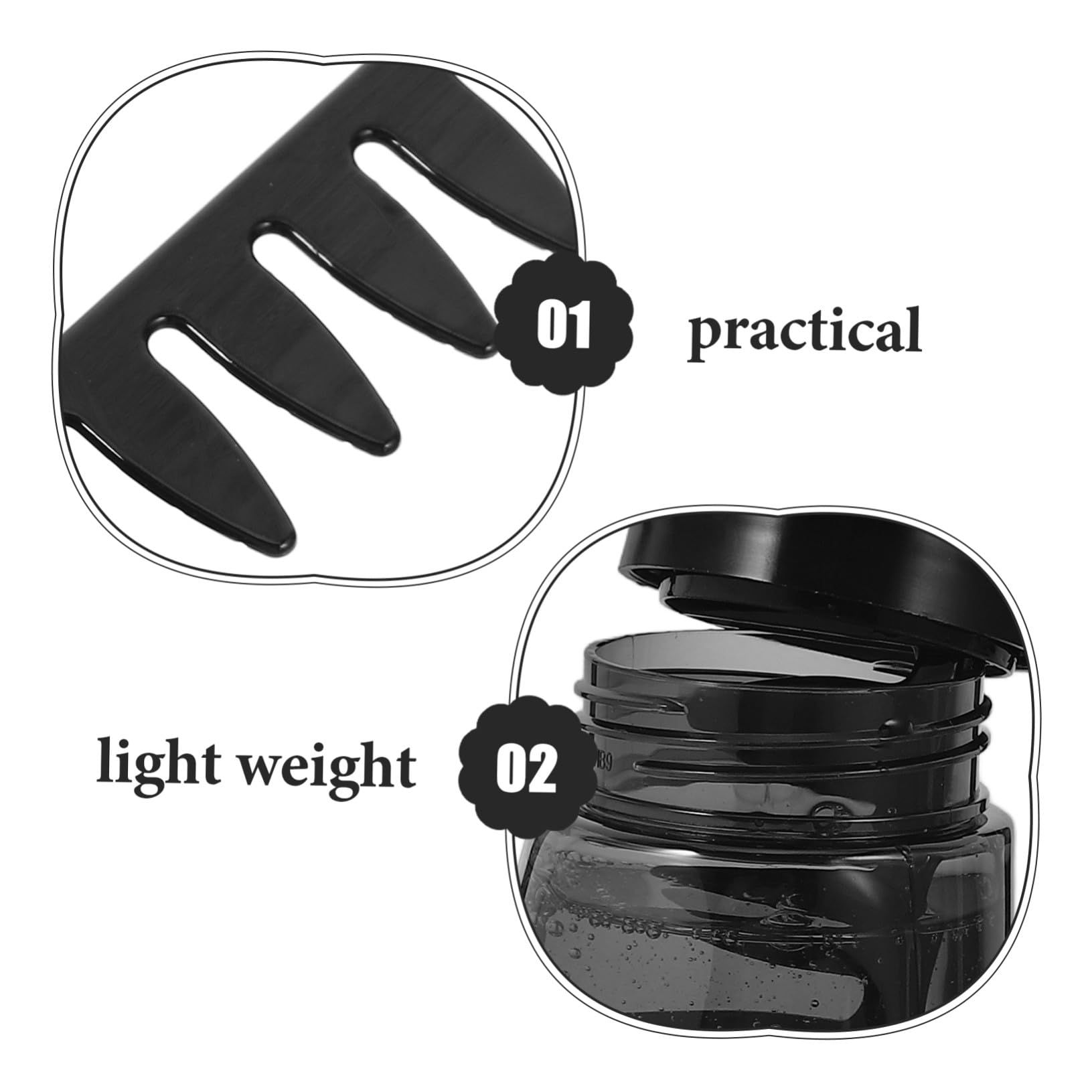 NOLITOY 3 piezas Botellas Dosificadoras para Gel de Peinado con Peine Integrado de Unidades Aplicador para Estilizar Cabello Masculino Herramienta Práctica para Distribución Uniforme del