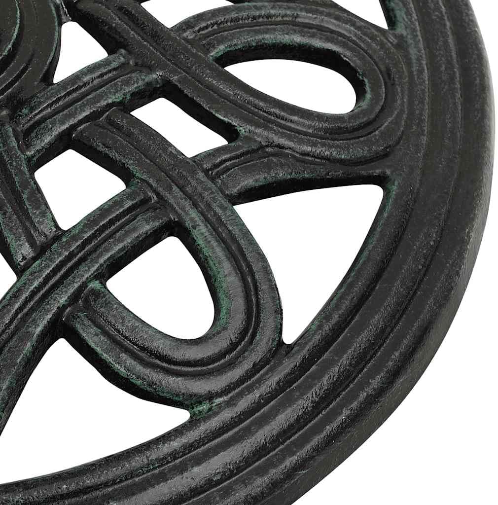 vidaXL 19.4lb Round Umbrella Base for Outdoor, Deck, Patio Parasol Base for 1.4"/1.5"/1.9" Pole Sizes, Heavy-Duty Cast Iron, Classic Design, Ø15.7"x12.6" Black and Green