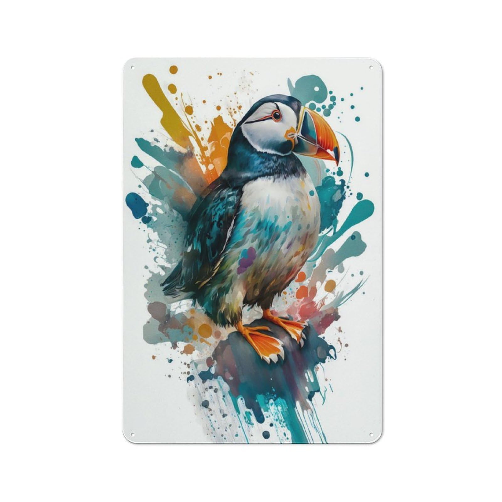 Junmoney Puffin Amazon Metal Sign 30X20cm With For Workshop Wall, Rustic Decor, For Garage, Workshop And Man Cave Decoration