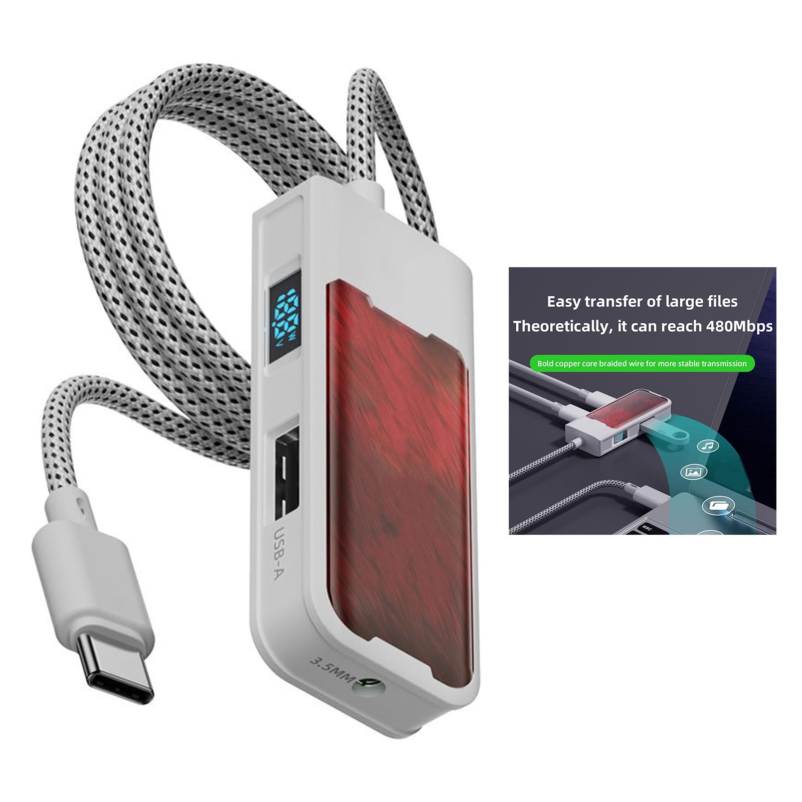 Adattatore tipo C per auricolari da gioco, telefono, G41 | Ricarica del controllo della musica per smartphone e tablet