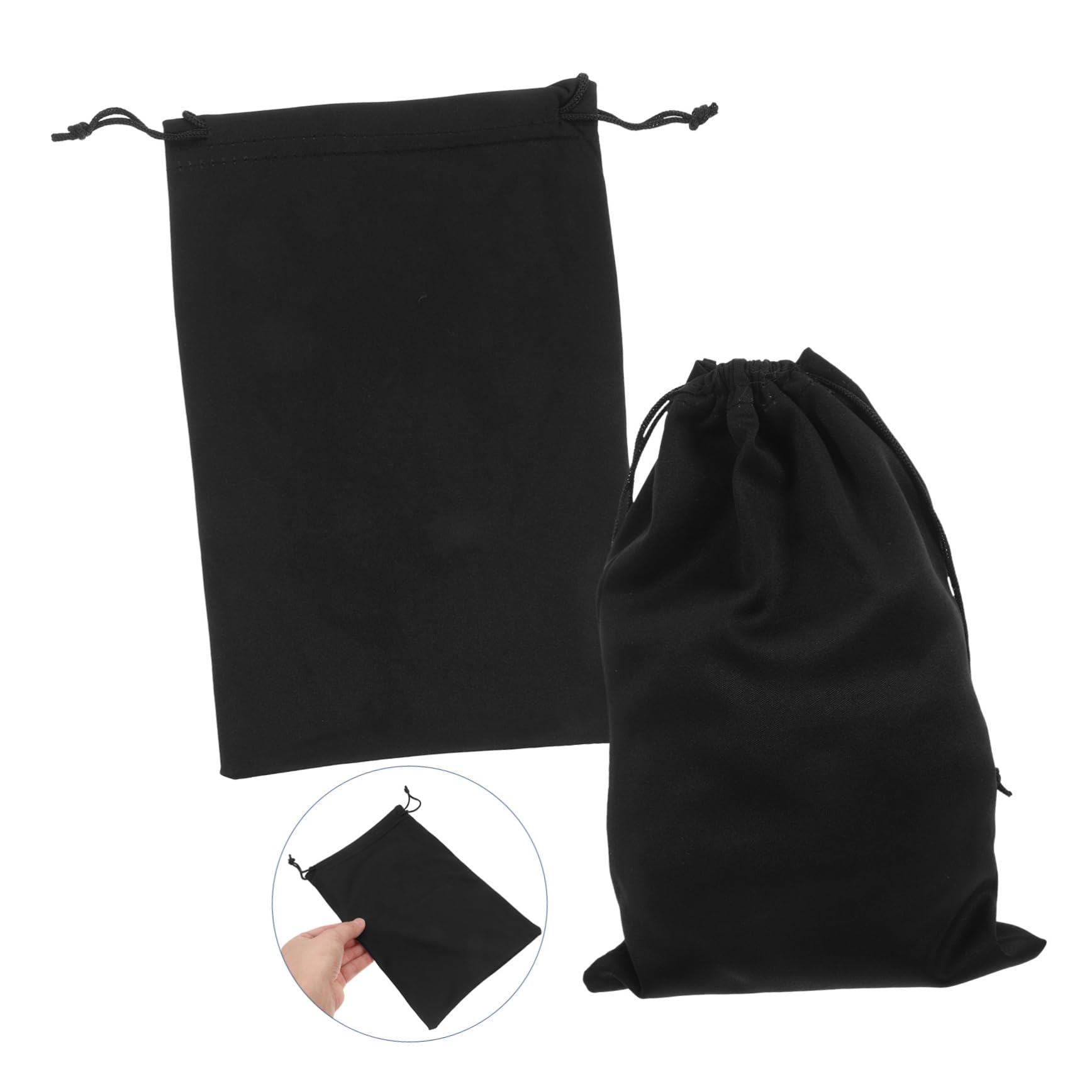 WOONEKY 10pièces Pochette Ski Microfibre Souple Anti-Rayures pour Lunettes Snowboard Masques Et Lentilles Noir