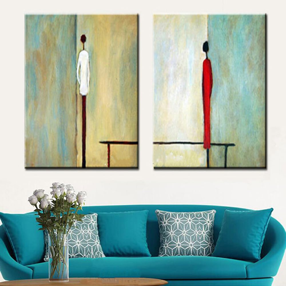 Mintura Ölgemälde auf Leinwand handgemalt 60x90 cm mit Rahmen moderne Wandkunst