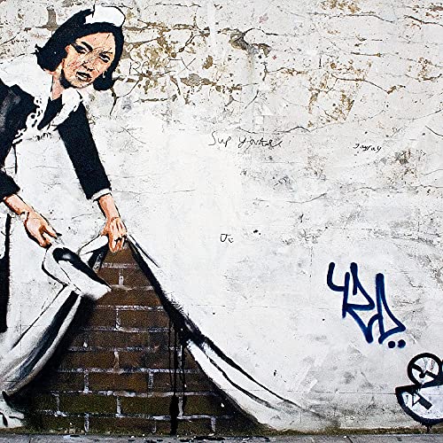 Runa Art Quadri Moderni Cameriera Banksy Tela Non