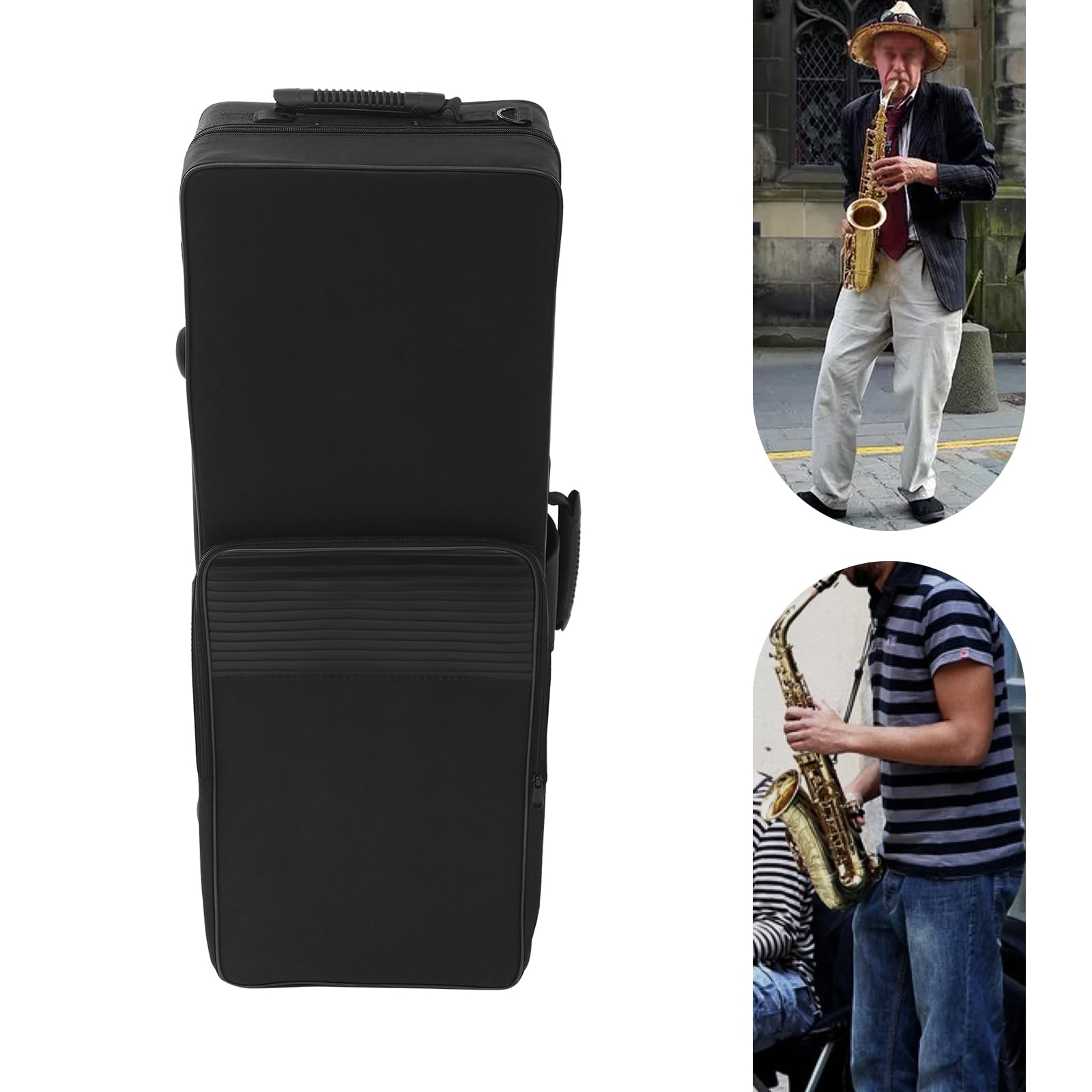 Bolsa de transporte para saxofón, funda para saxofón tenor, maletín portátil para saxofón ligero, acolchado suave, bolsa con correas para mochila