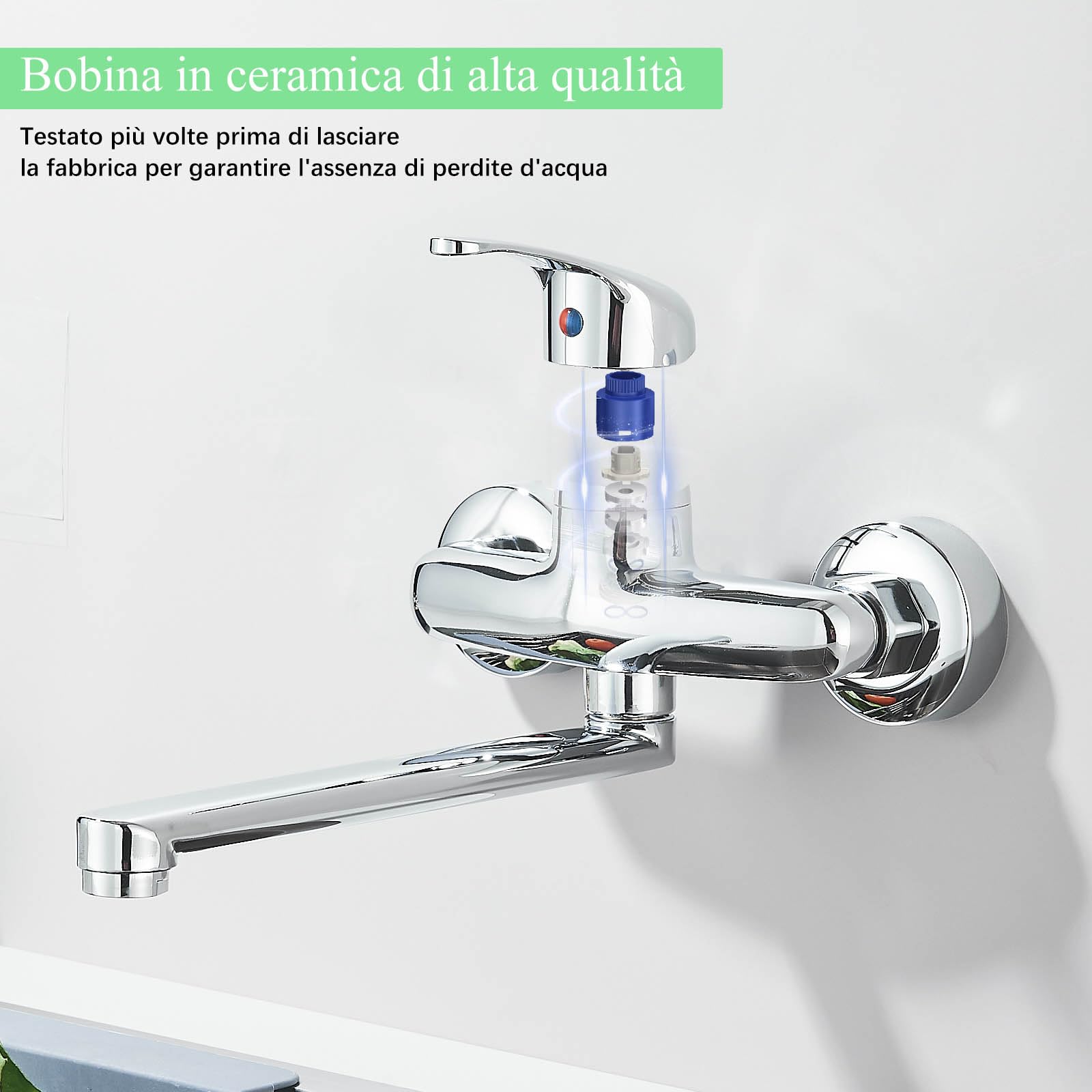 Mezclador de pared para fregadero, mezclador de cocina galvánico, mezclador monomando de cocina, boca ajustable