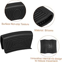 Vista 4 de uxcell 2 piezas de asistencia de silicona para mango de sartén caliente, fundas para mango de sartén caliente, funda resistente al calor, cubierta