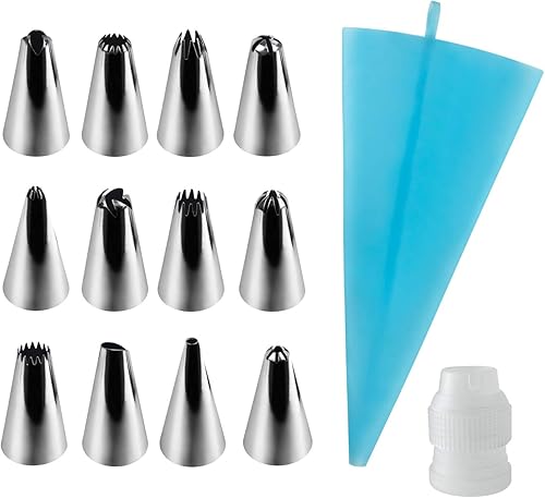 Kit de decoración para tartas, 14 unidades, para repostería, bolsas, bolsas de glaseado, suministros de decoración para cupcakes, galletas, macaron,