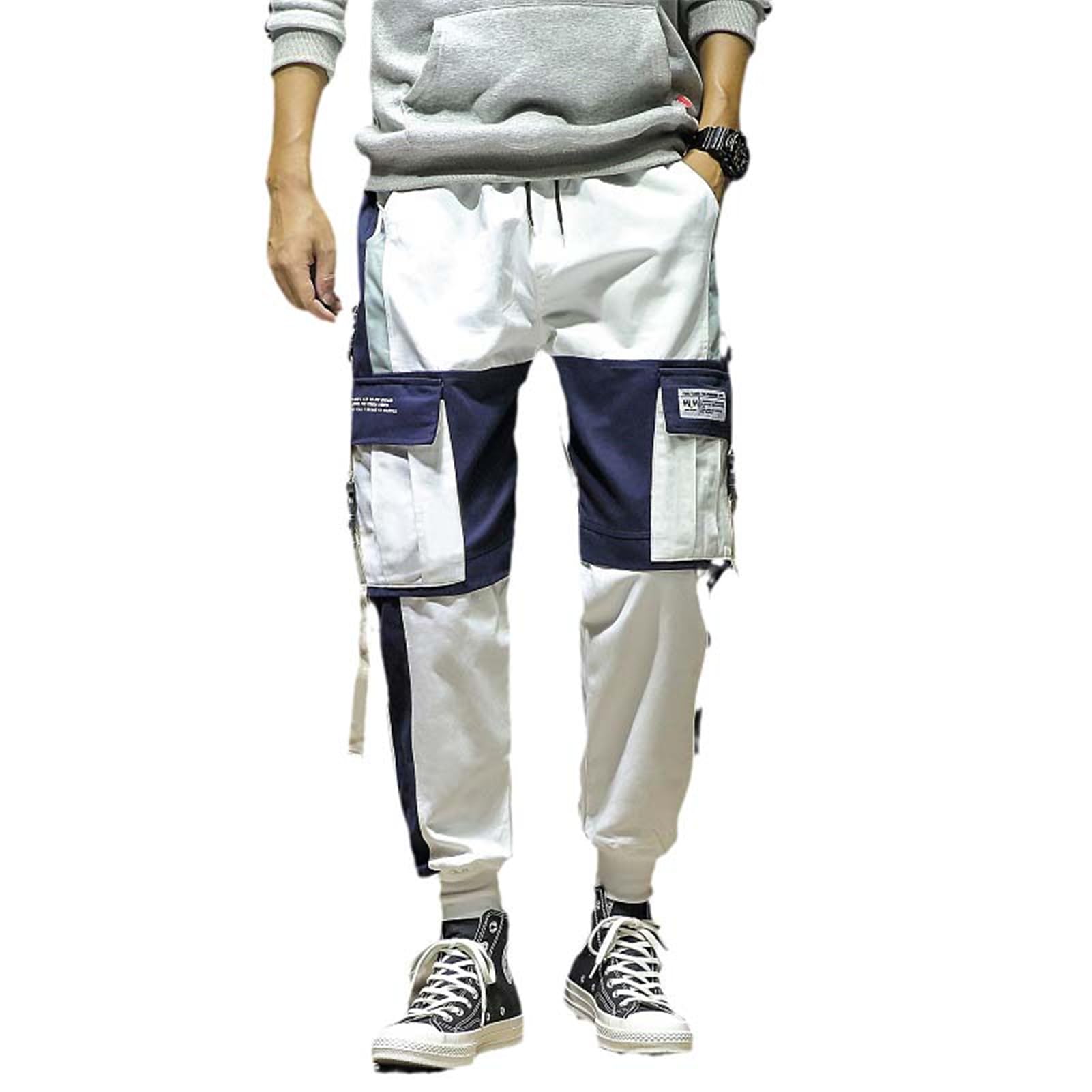 Męskie spodnie cargo haremki z wieloma kieszeniami, styl casualowy, hip-hop, jogging track