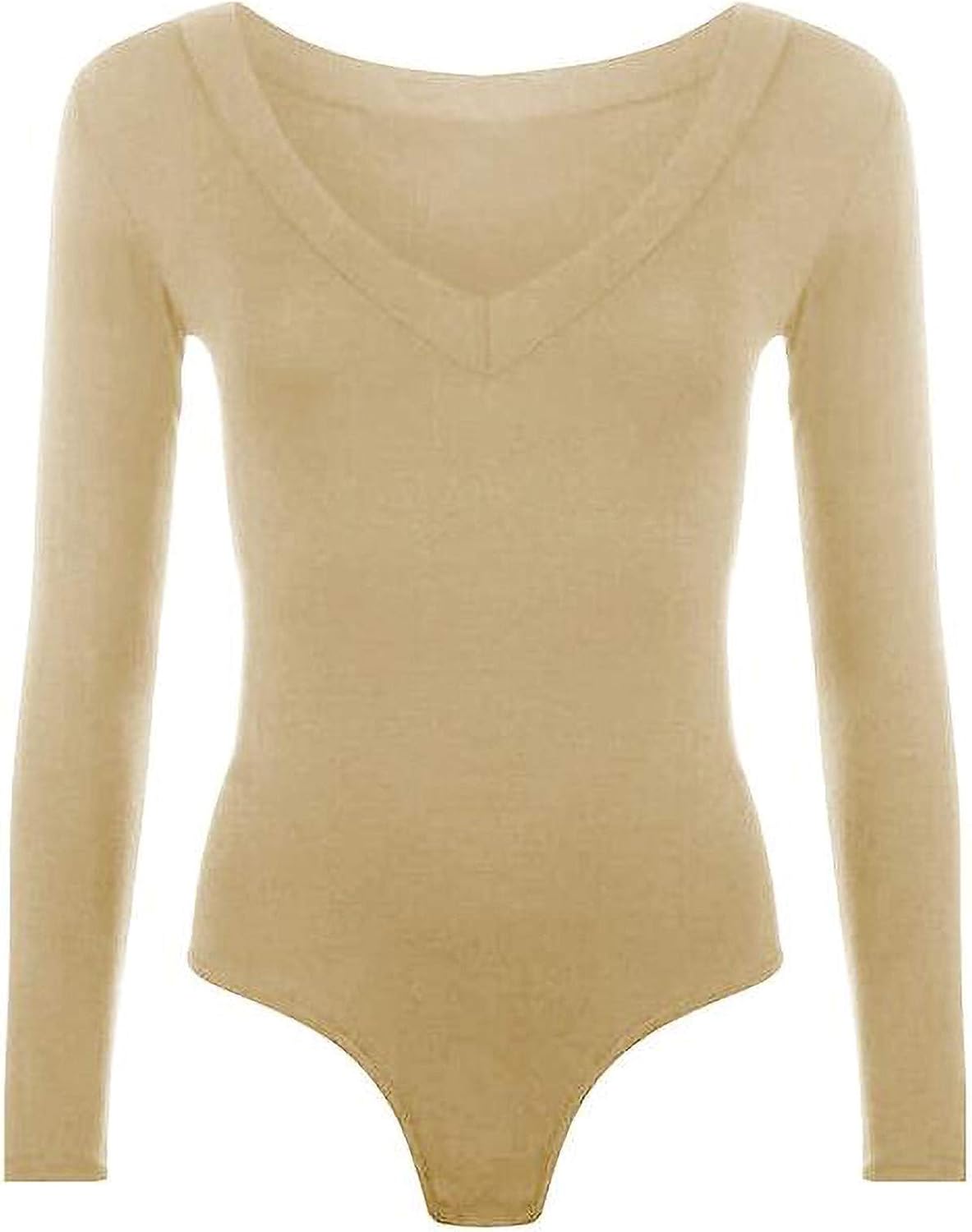 Anjikang Black Bodysuit Women Long Sleeve Tops Jumpsuit Shapewear Skims