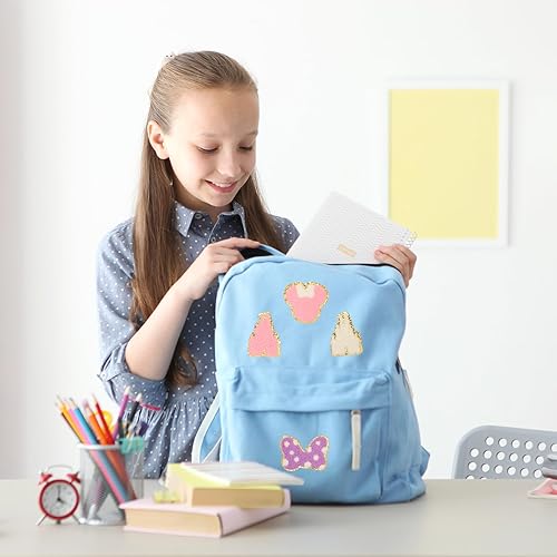 Miniatura 5 de DREMISI - 12 parches de felpilla para ratón, parches bordados con bonitos lazos de ratón para niños, parches bordados para planchar en la rodilla,