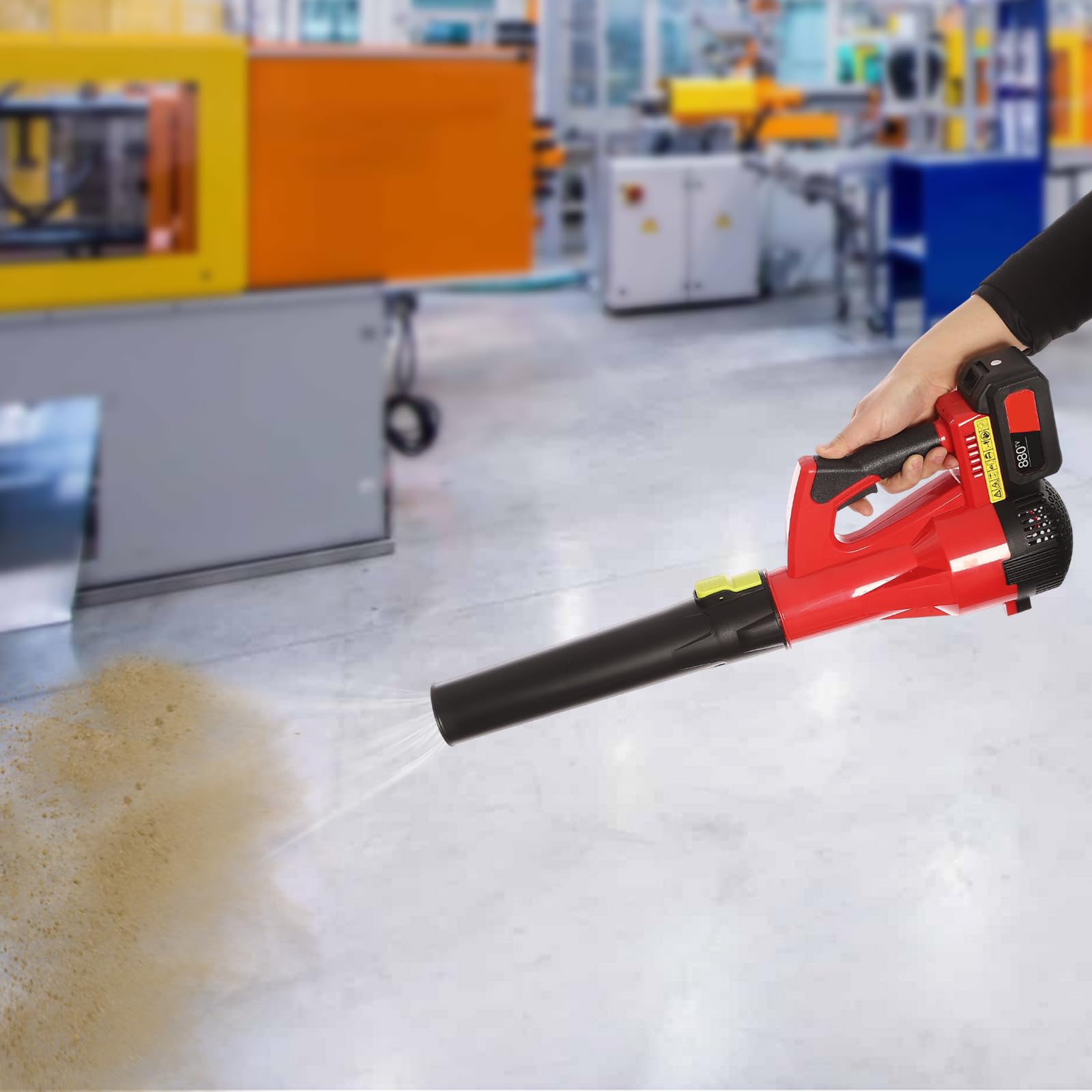 Soplador de Hojas de Mano con batería 580m³/20482.50ft³/ h, 22000RPM de Nieve Ligero portátil, soplador pequeño eléctrico de jardín para el Cuidado del césped, Patio, Entrada