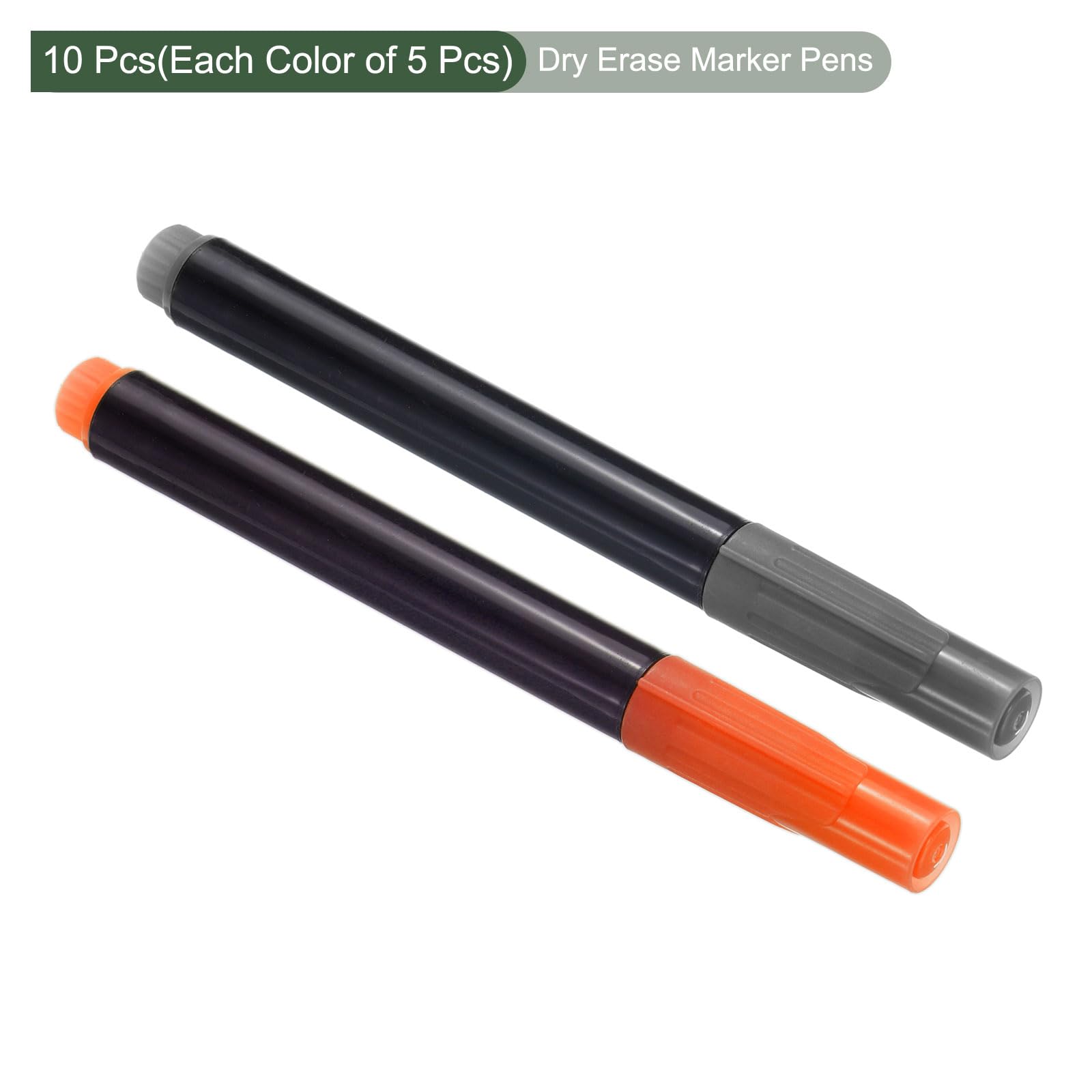YOKIVE 10 Pcs Dry Erase Marker Pens, Orange Gray Low Odor Ink Fine Tip, Taking Notes, Great for Office Home, Meeting Room - Image 3