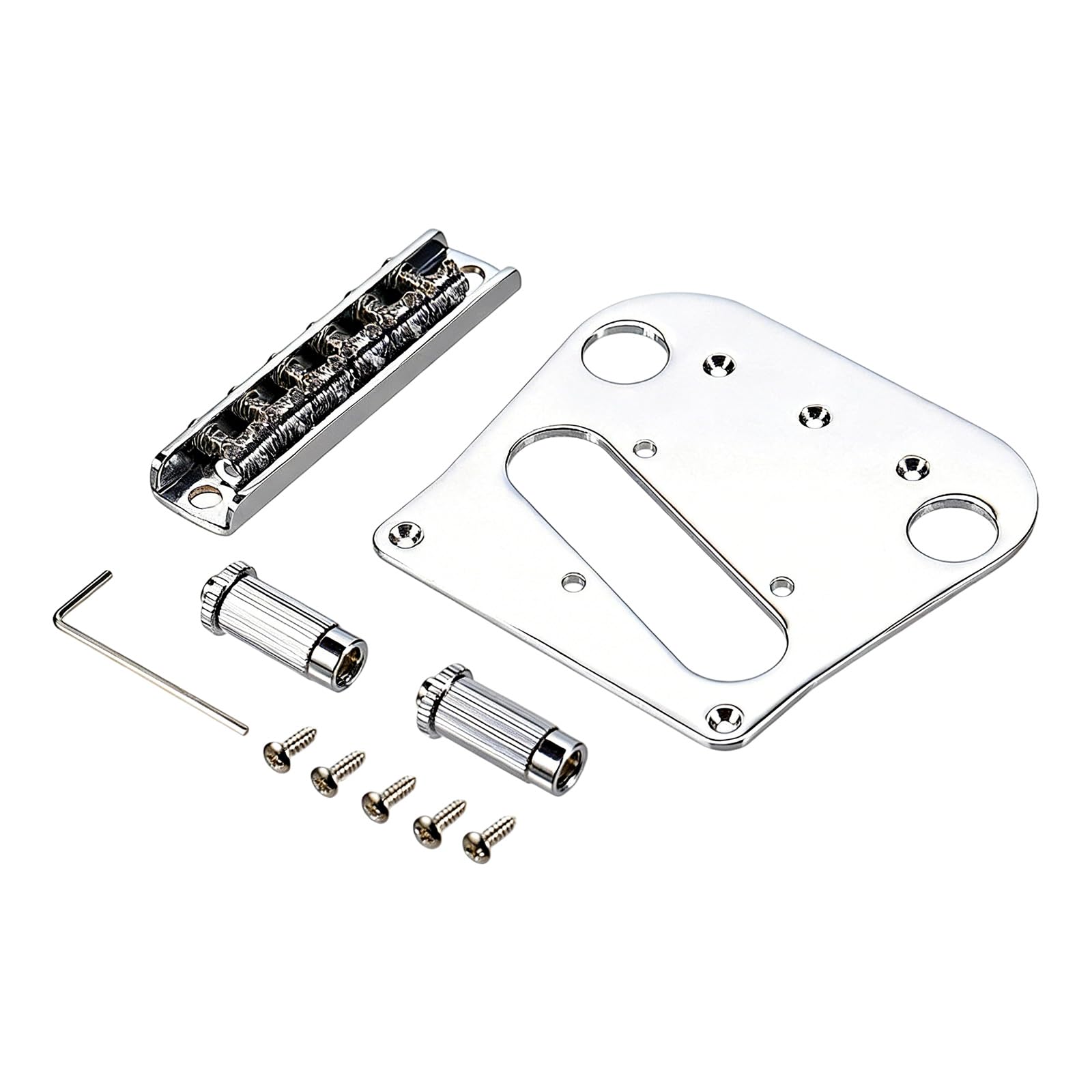 Juego de repuesto profesional de 6 sillines y placa estabilizadora para puente de guitarra B5 y B50 de fácil instalación y placa estabilizadora