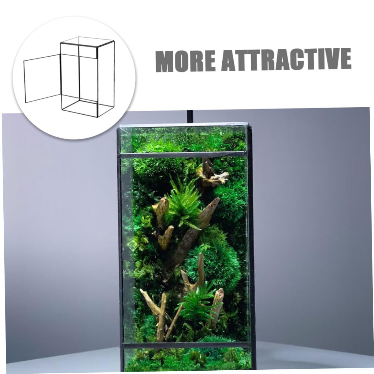 Kleines Geometrisches Glas Terrarium für Mikrolandschaften Handgefertigt mit Zinnrahmen Dekorativ für Zuhause und Garten Geeignet