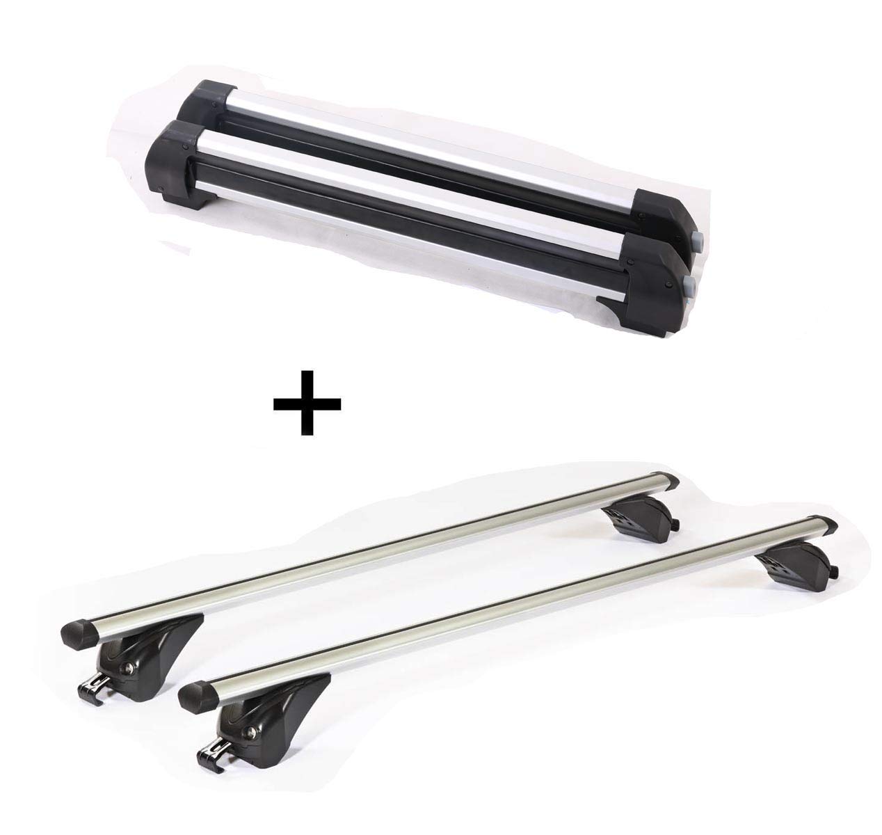 VDP Ski Racks S4 4 Pairs Of Skis Roof Railing Rack VDPKING1 Compatible With Mercedes GLC (X253) (5 Doors) From 15