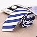 Navy Blue and White Striped Tie for Men Women Fashion Skinny Tie Slim Necktie for Party Business Formal Blue Neckties for Wedding Halloween Costumes Mens Striped Ties for Women Men Sailor Neck Ties