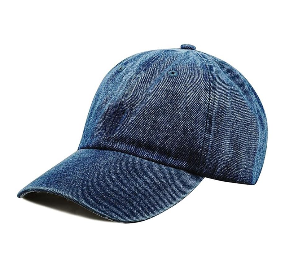 Image of Cotton Baseball Cap Dad Hat - Washed Low Profile Adjustable Hat for Men Women Casual Outdoor Running Golf