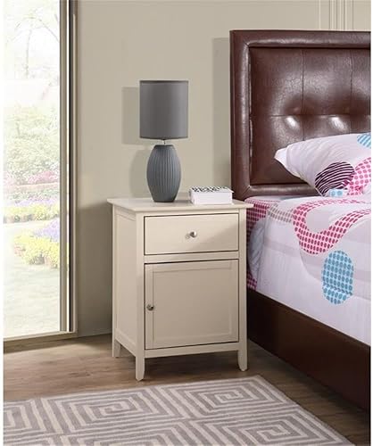 Miniatura 2 de Glory Furniture Izzy Mesita de noche de madera maciza con 1 cajón1 puerta, color beige