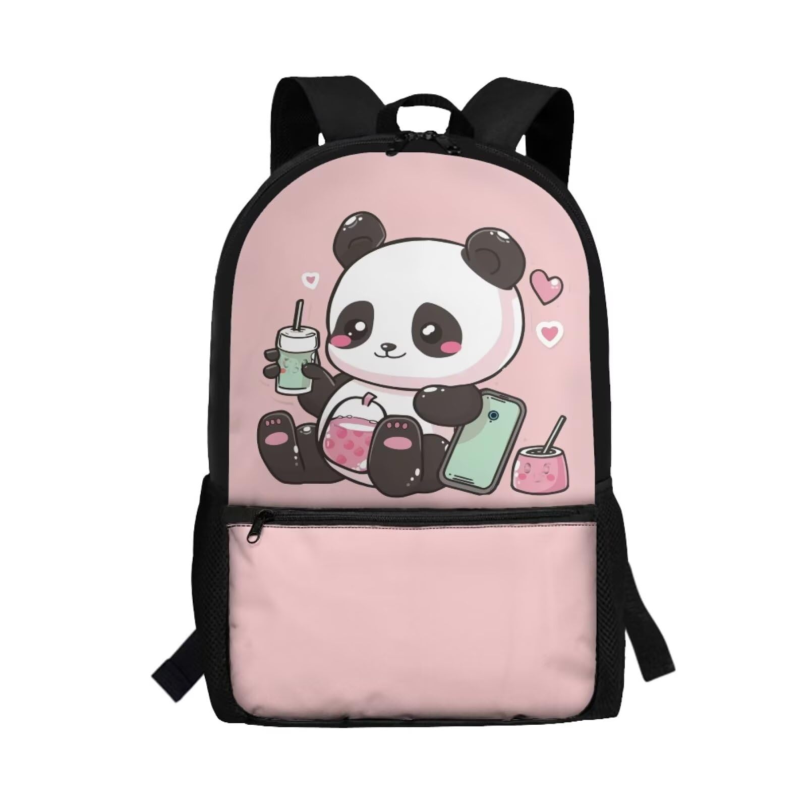SUITOSELFY Panda Bookbag Elementary School Backpack for Girls 10-12/8-10 Pink Book Bag Kids 2th Grade/3Rd Grade Kindergarten School Back Packs with