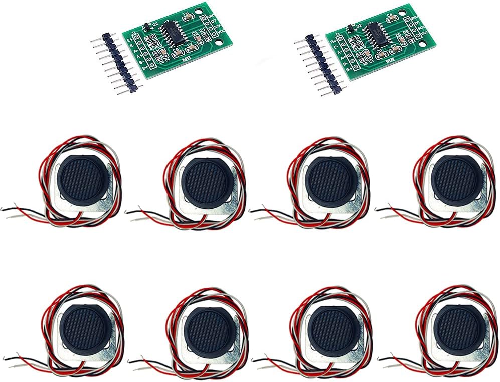 2 Sets 50kg Load Cell E-Shaped Weighing Sensor Strain Half-Bridge Sensor + HX711 A/D Amplifier Weight Module DIY Kit (50KG, HX711)