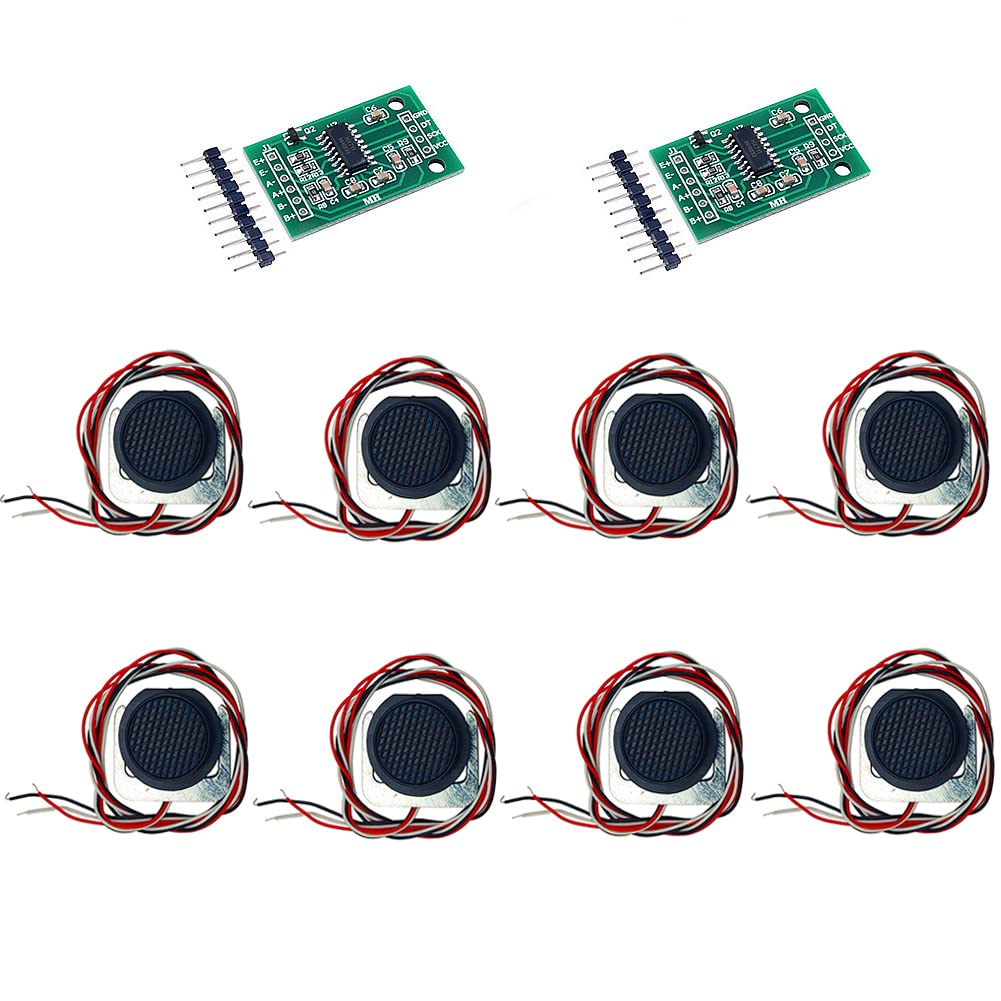 50kg E-Shaped Load Cell HX711 Amplifier Module Kit - 4x Half-Bridge Strain Sensors for DIY Precision Scales (2 Sets)
