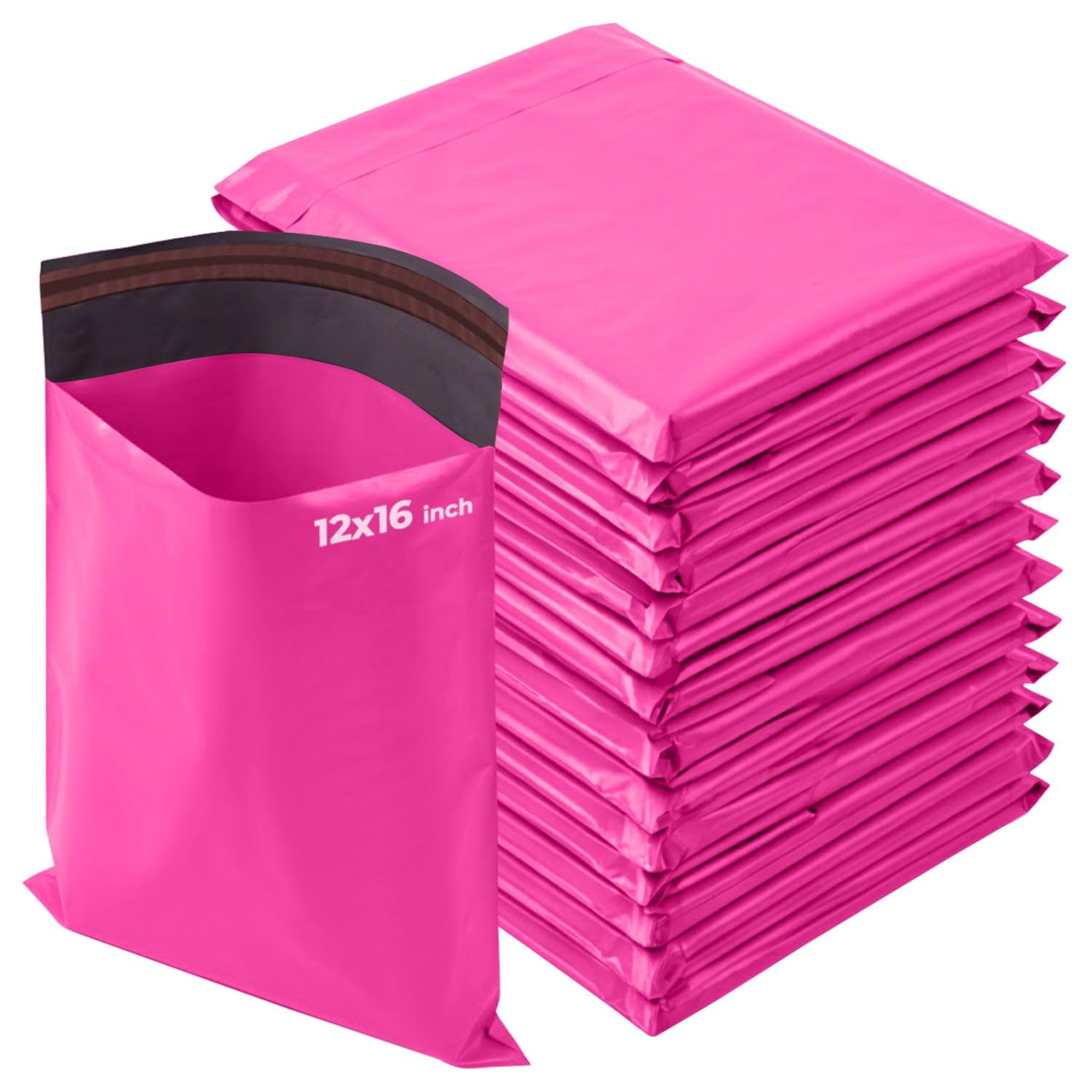 iSOUL Poly Mailer Bags 12x16 Self-Seal, Shipping Envelopes Strong, Waterproof, Tamper-Proof Polythene Packaging for Clothes, Bedding & Parcel Bag Shipping Post Bag Envelopes 50 Pack Hot Pink