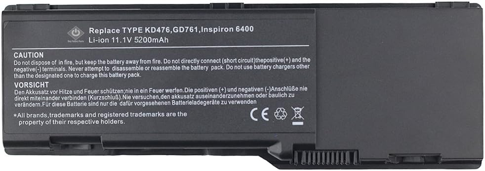 Bay Valley Parts New Laptop Battery for Dell Inspiron 6400 1501 E1505 GD761 KD476 Vostro 1000 PP23LA PP20L Latitude 131L PD942 312-0248 312-0461 312-0599 312-0600 451-10482 0UD267 UD260 UD267