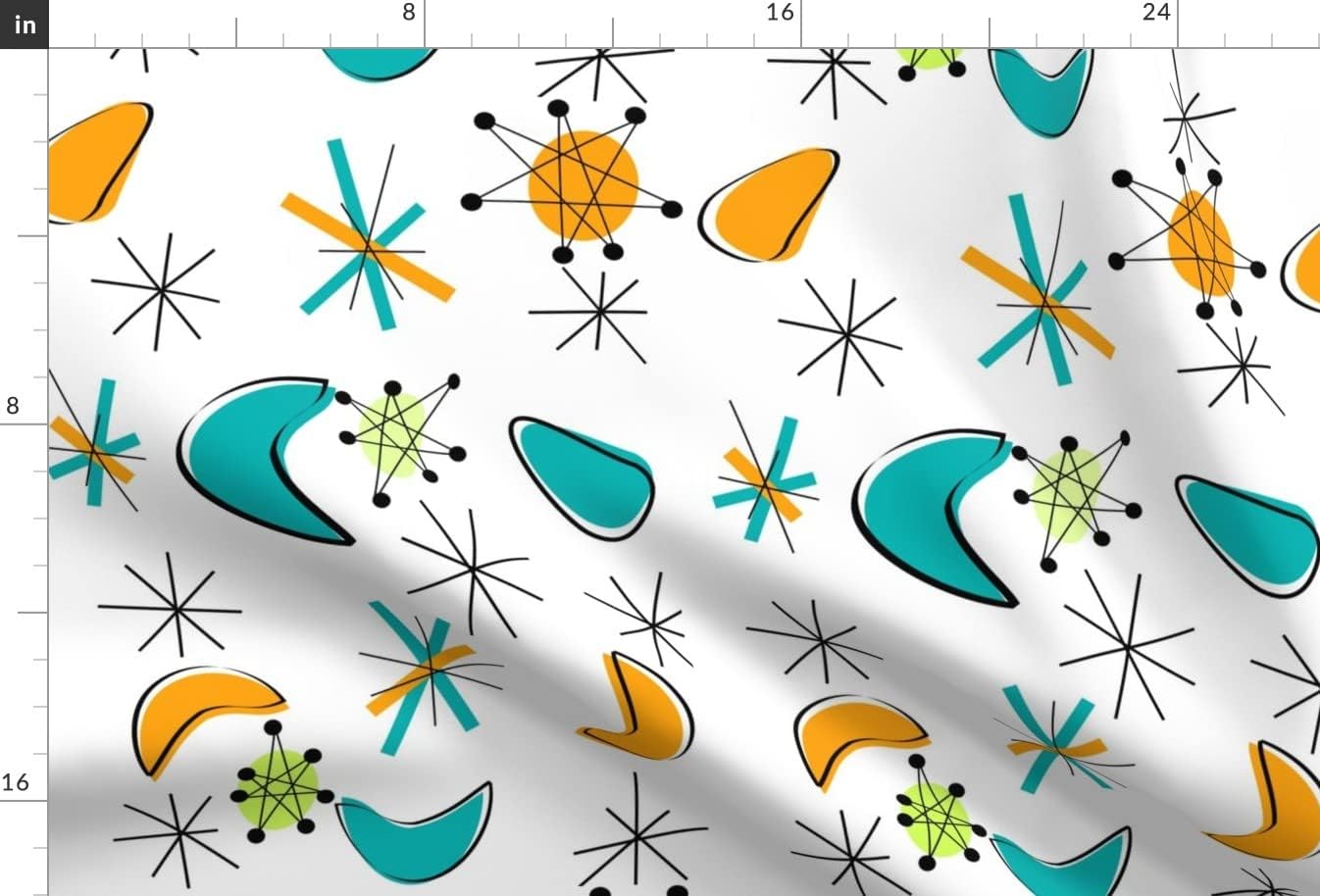 Spoonflower Fabric - Atomic Era Boomerangs Mid Century Modern Space Age Retro Inspired Printed on Upholstery Velvet Fabric Fat Quarter - Upholstery Home Decor Bottomweight Apparel