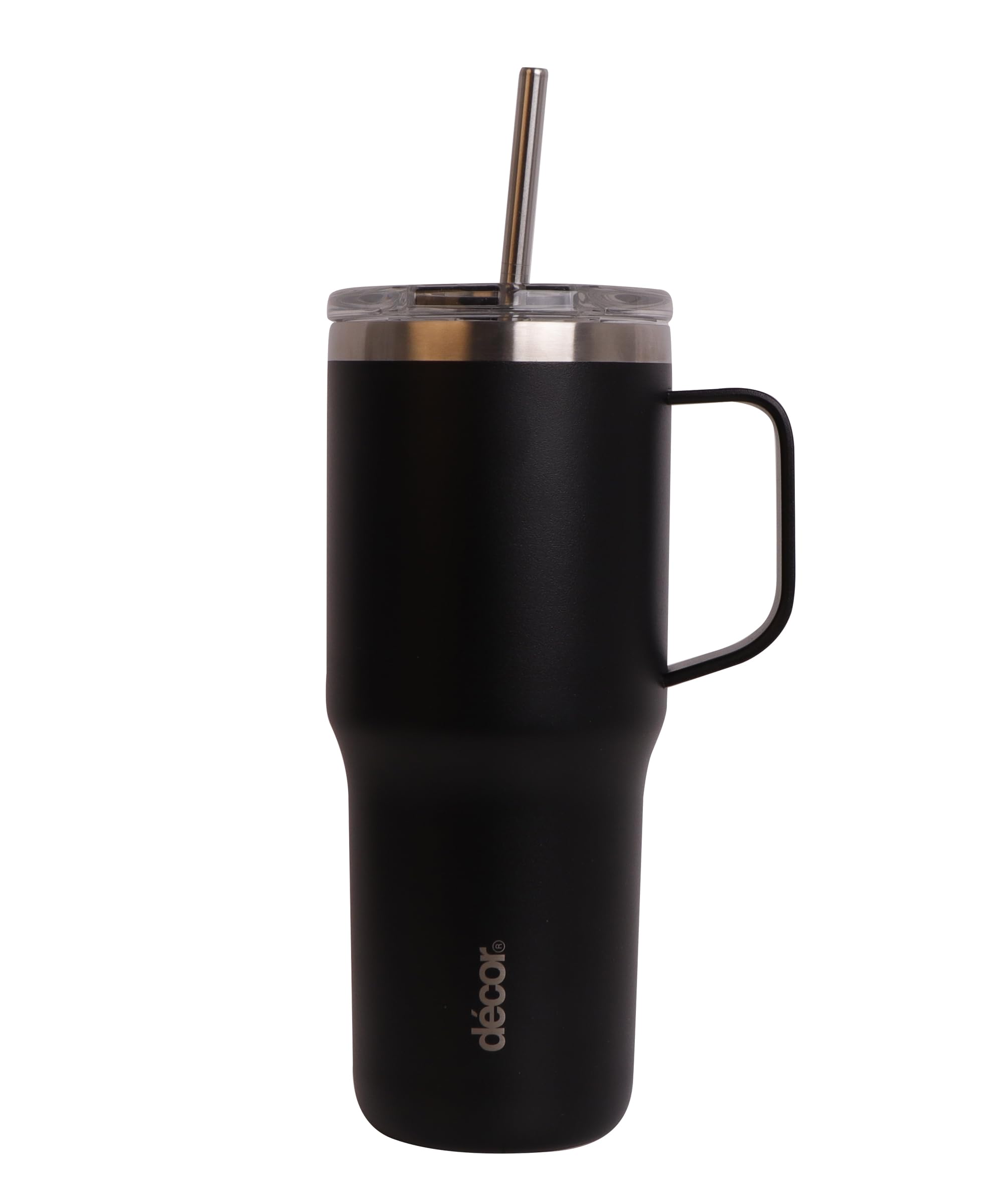 Décor Stainless Steel XL Travel Tumbler, Black, 880ml (READ)
