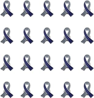 Gray & Blue Awareness Ribbon pin 20pcs Diabetes Awareness Lapel Pins Enamel Hope Brooch