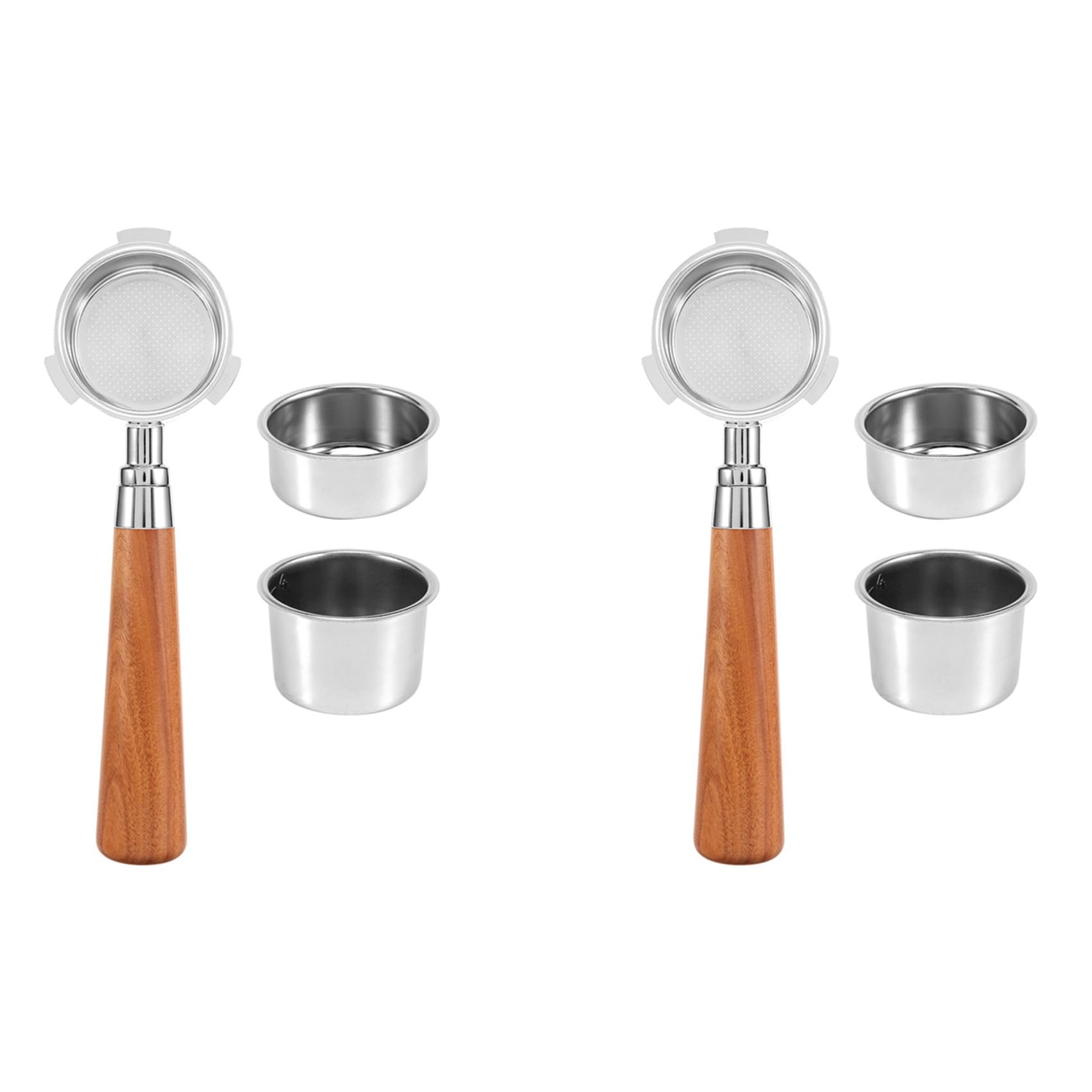 Hndhbfgrt 2X Espresso Portafilter 51mm for EC685 EC680 Coffee Bottomless Portafilter with 51mm 6Pcs Coffee Powder Bowl