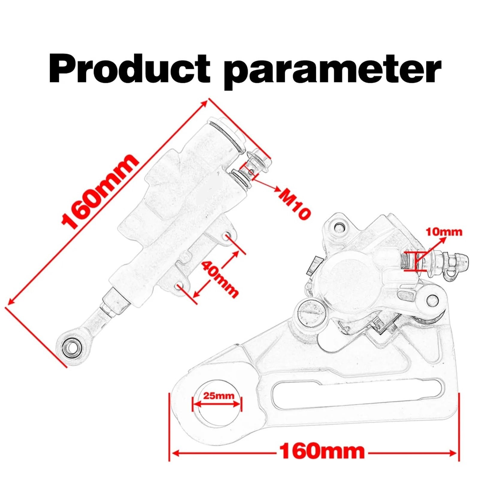 Pistone del Freno Arretratore Pistoncini Pinza Freno Posteriore Adatta per KTM SX XC SXF XCF XCW XCF W EXC EXC F TPI Six Days 125 150 200 250 300 350 450 500 530 2004-2024(Bracket)