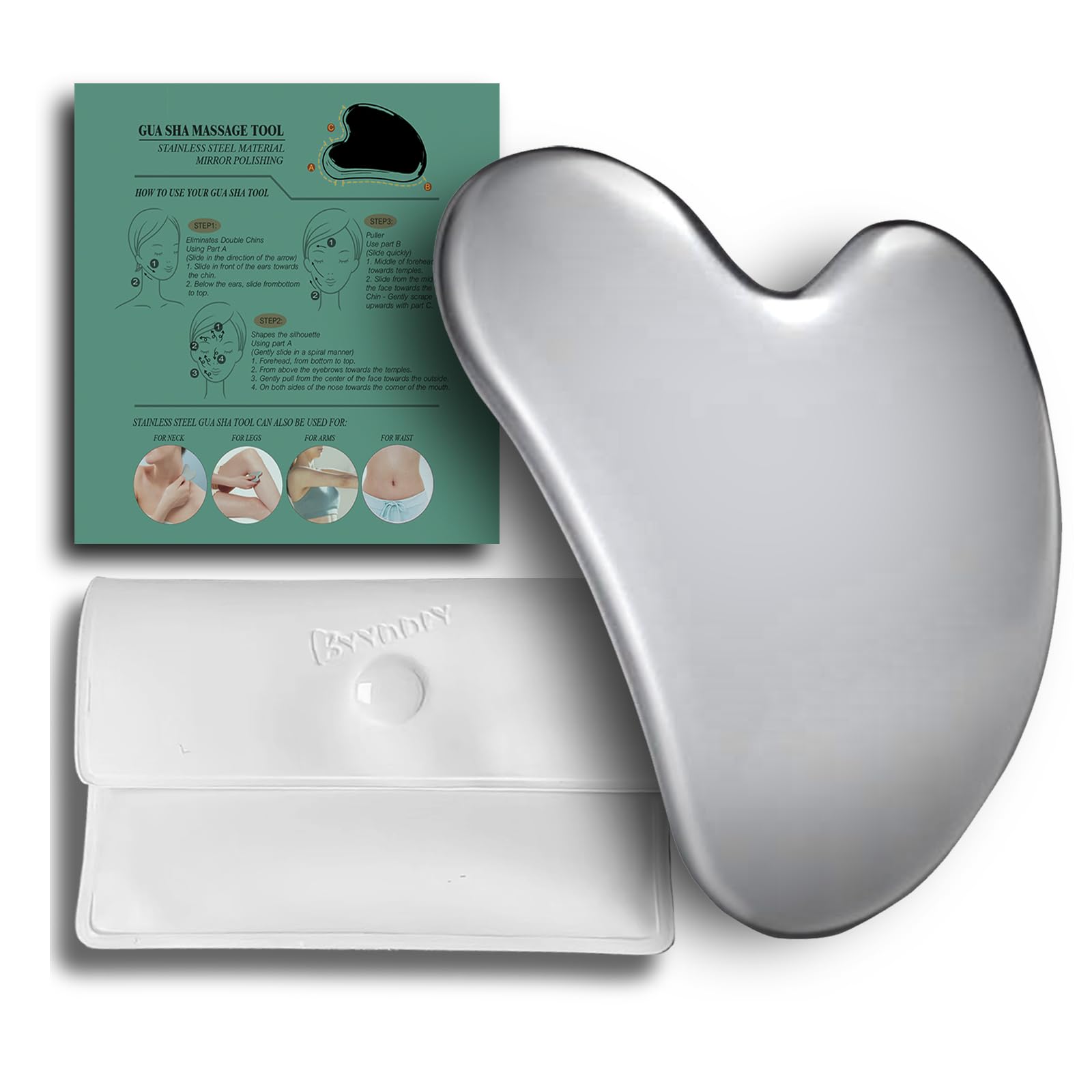 byyddiy spherical surface stainless steel gua sha facial tools metal gua sha for facetighten skin massage guasha beauty tool for body eyes w-s