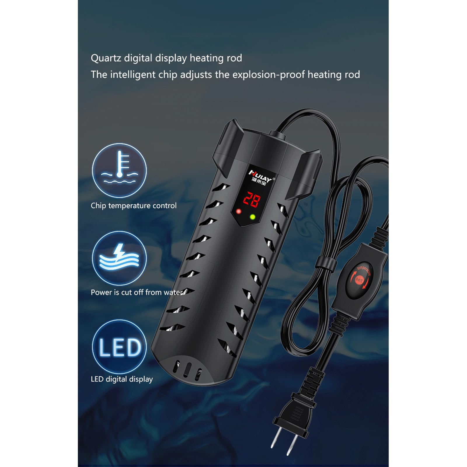 Fischbehälter Heizungs Aquarium Unterer Filter Heizstab Mit Digitaler Anzeige,50W