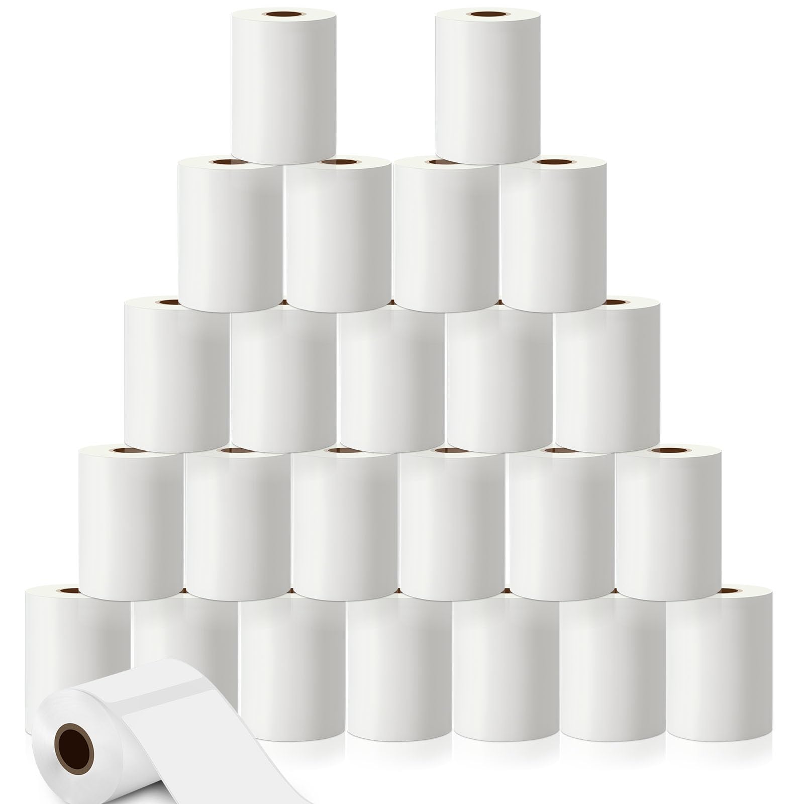 Ctosree 24 Rollers Compatible with Phomemo/D30 Label Printer Blank Adhesive Thermal Paper Compatible with Phomemo Label Printer Paper Sticker Tape for