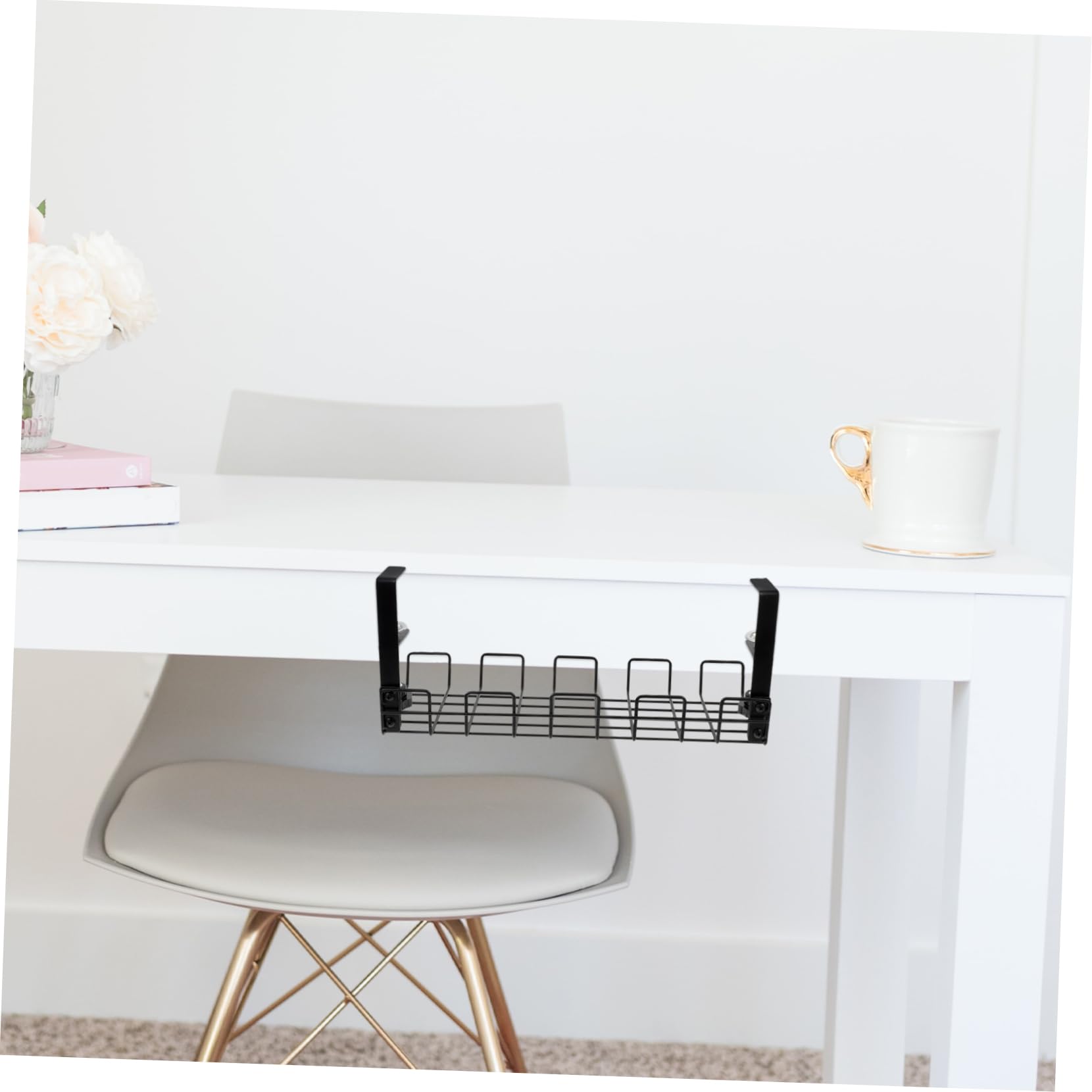 Porta Cavi Sotto Scrivania Carbonio Organizzatore Cavi Per Ufficio Facile Installazione e Design Semplice Per Confezione