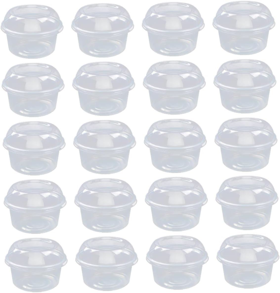 Happyyami Dessert Packing Box with Lid 360ml Dome Cover Single Cupcake Carrier Food Storage Container for Takeout and Fruit Salad Bowls