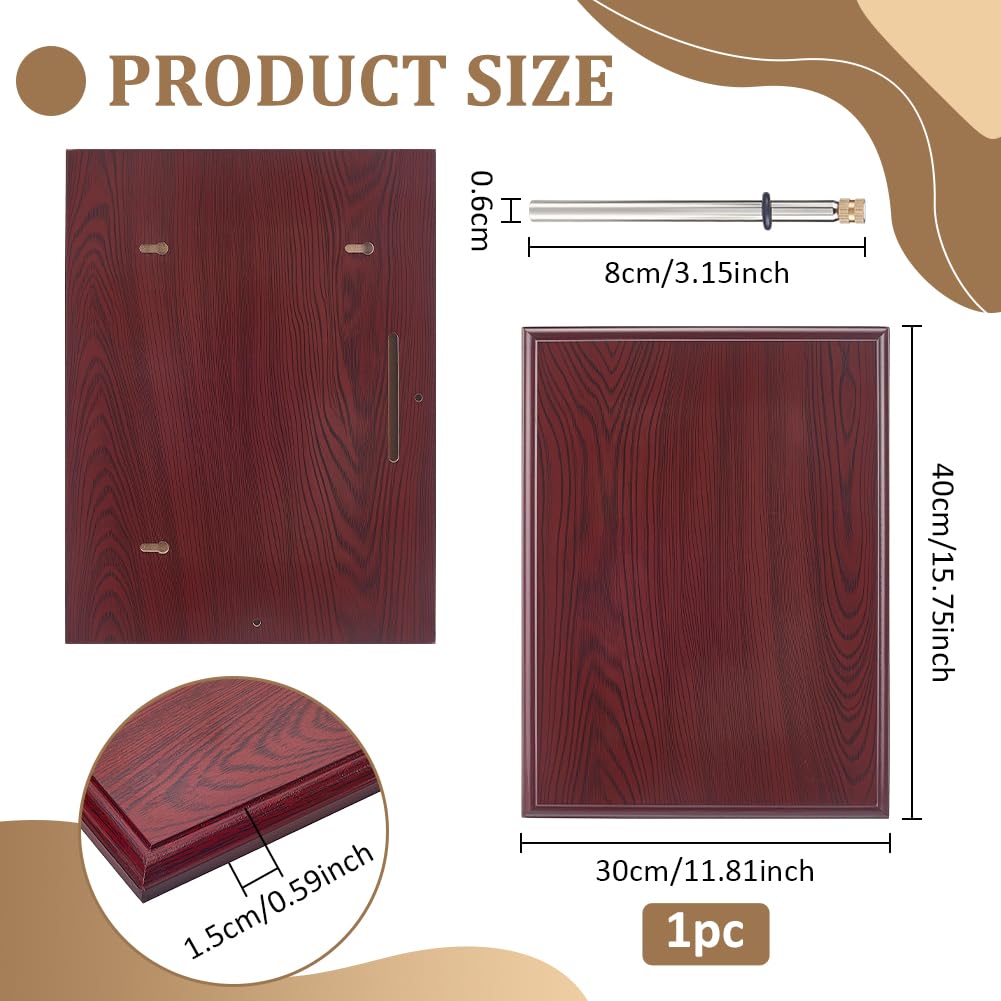 BENECREAT Placa de madera en blanco, 400 x 300 x 15 mm, placa de exhibición profesional terminada con varilla para grabar y hacer trofeos