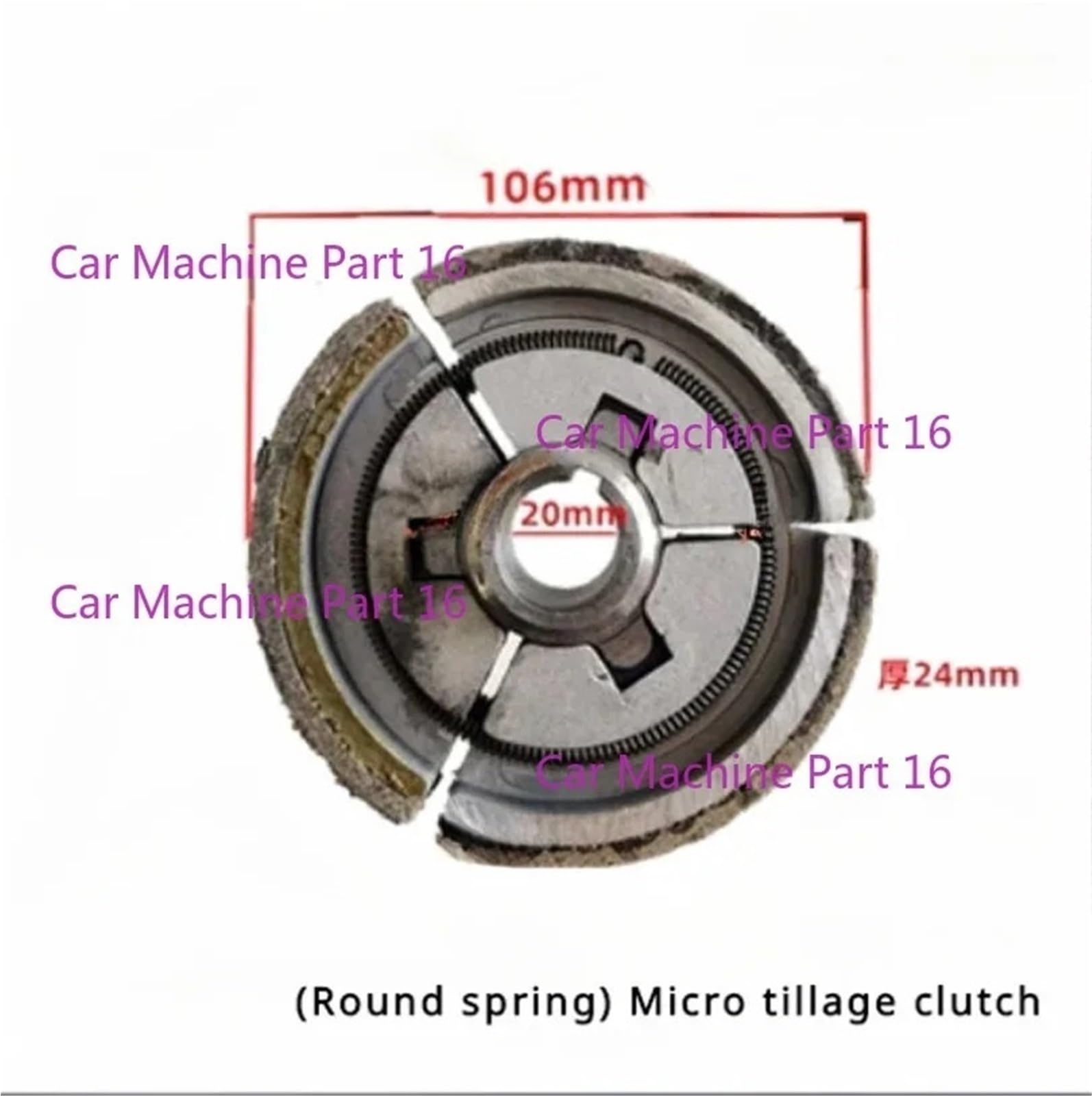 Sets para embrague para coche Compatible con motor de gasolina 170F, motor diésel, embrague centrífugo automático, embrague de eje 168F20, polea de timón. Guia Embrague(4)