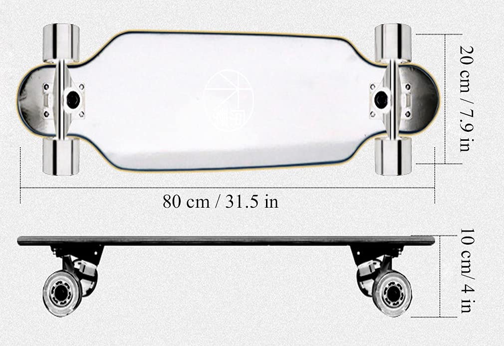 TangDao Mini Longboard 80cm Croiseur Bois d'érable 8 Plis Roulement ABEC-7