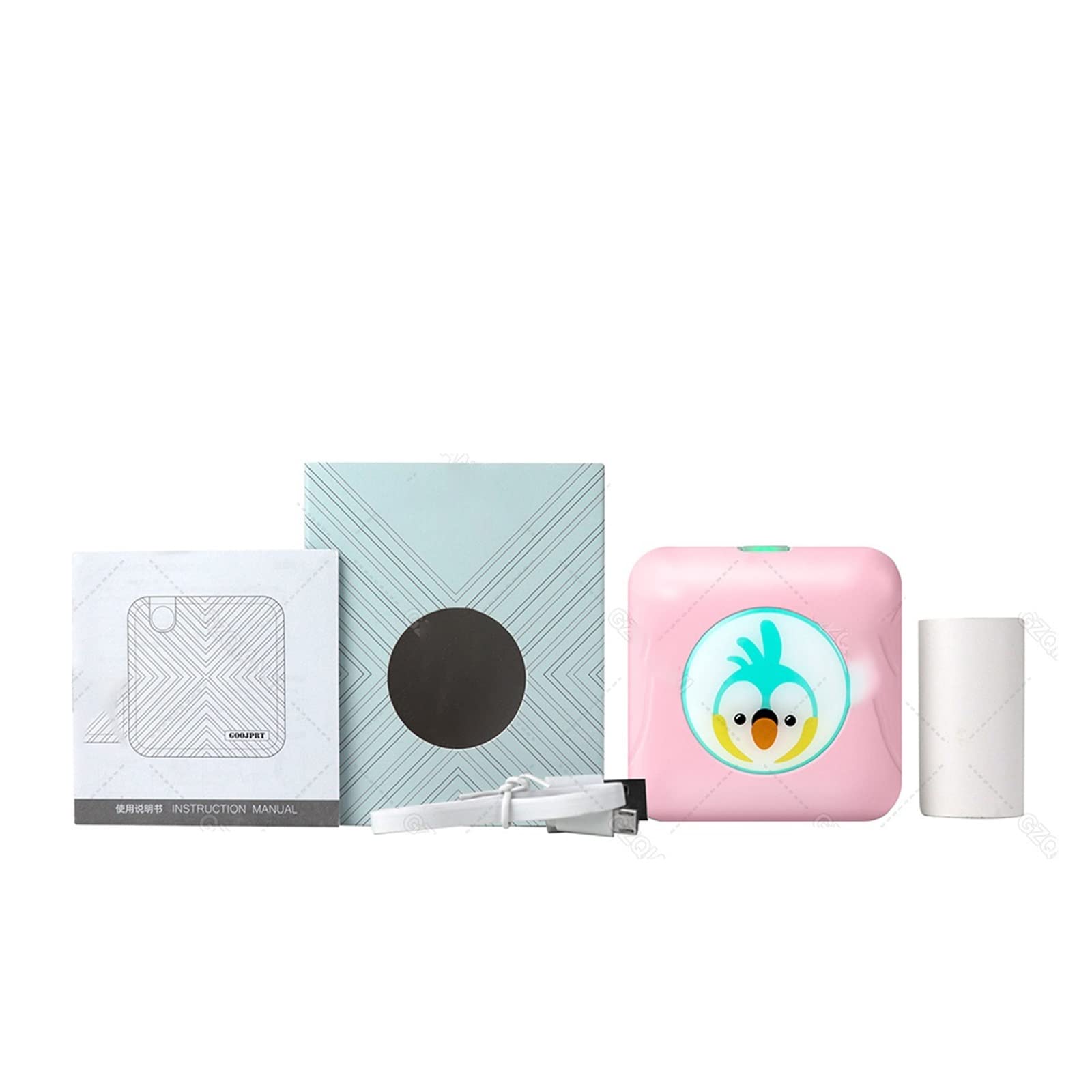 Mini samoprzylepna drukarka etykiet przenośna drukarka termiczna Bluetooth drukarka do zdjęć drukarka kieszonkowa 58 mm (kolor: Różowa drukarka C)