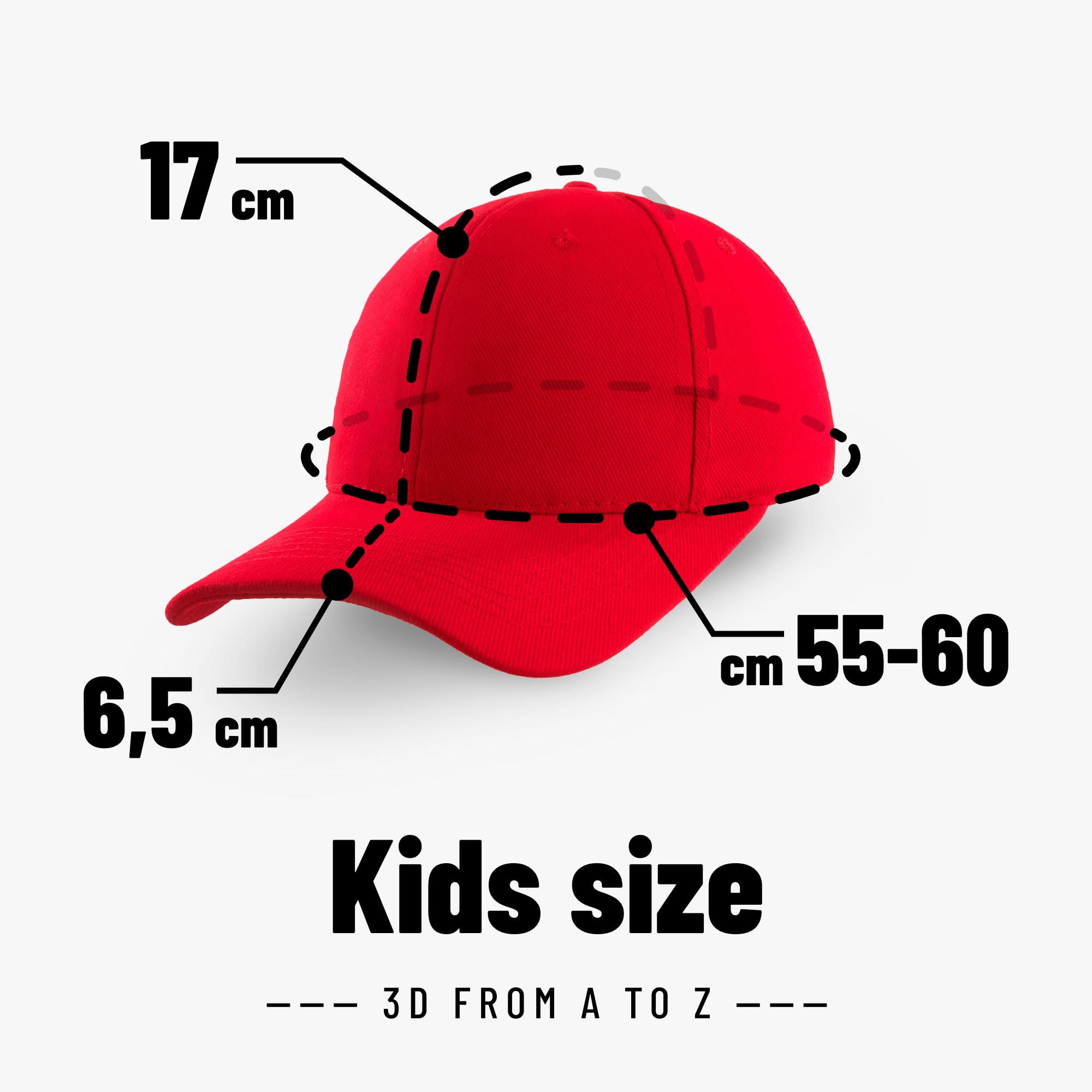 4sold Ragazzo Ragazza 3D Ricamo Alfabeto Bambini Scuola A-Z Regolabile Berretto Da Baseball Rosso Nero Lettera Caps Bambini Cappello Sport