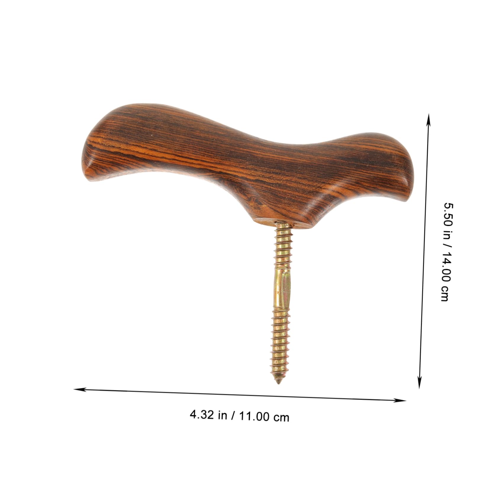 Mobestech Poignée en Bois pour Canne de Marche - Poignée Pliable - Poignée de Canne d'entraînement - Tête de Canne - Corps Humain - Tige de Polissage - Bouton en rotin et métal