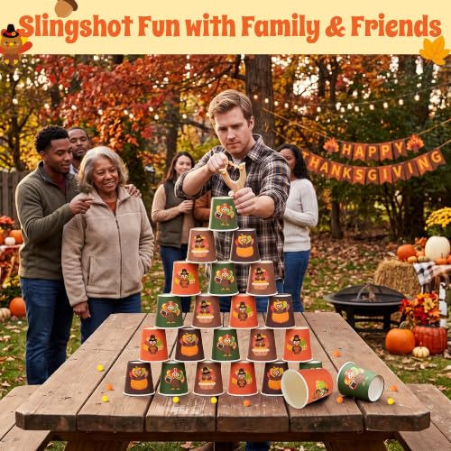 TICIAGA Fall Festival Games Stacking Cup Set Thanksgiving Turkey Toss Game - image 5