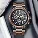 Imagen de VICVS Reloj de Madera y Acero Inoxidable para Hombre cronógrafo 3 diales cronógrafo Cuarzo Ocio Negocios multifunción Reloj de Madera para Hombre Hecho a Mano