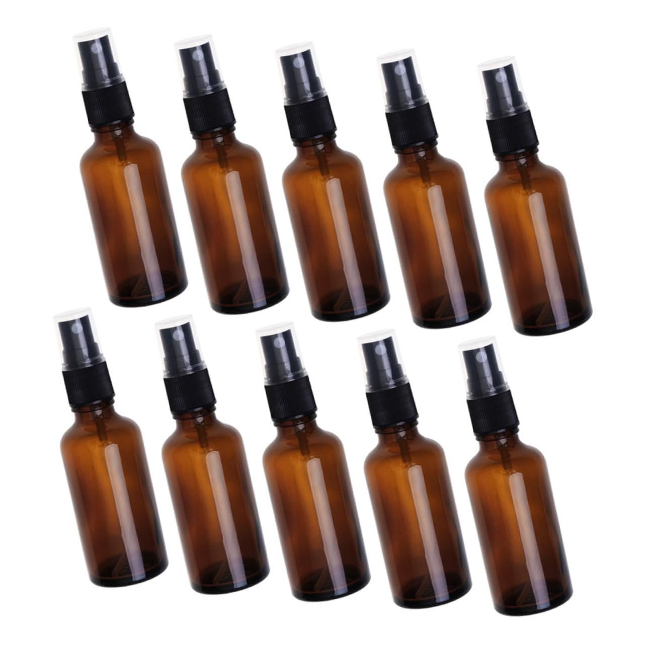 Happyyami 10piezas Botella De Spray De Vidrio Marrón Frasco De Perfume Recargable Frascos De Viaje Para Pulverizar Perfume Unidades