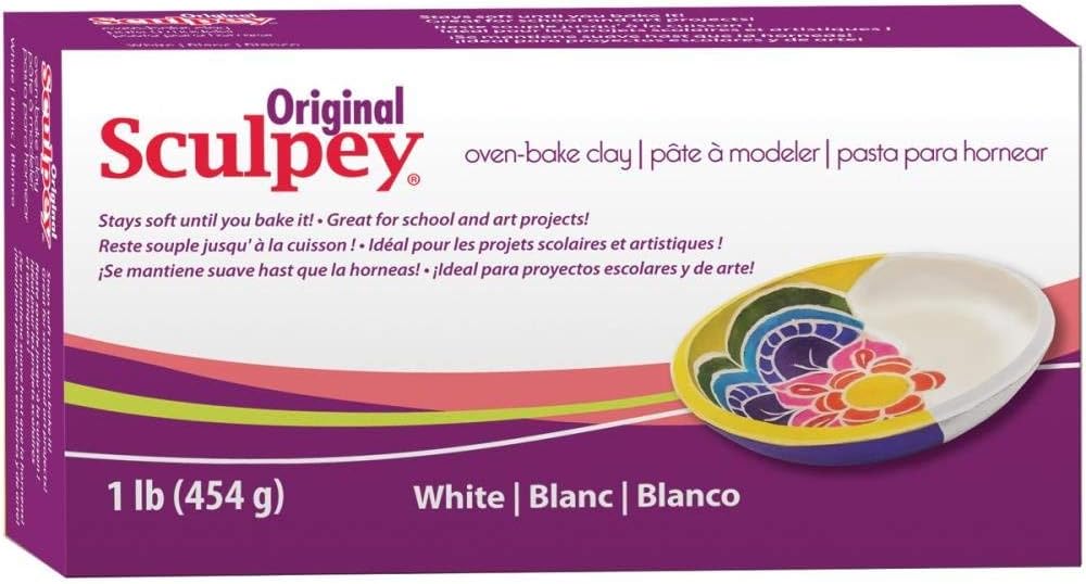Original Sculpey Sculpturing Compound White Oven-Bake Clay (2)
