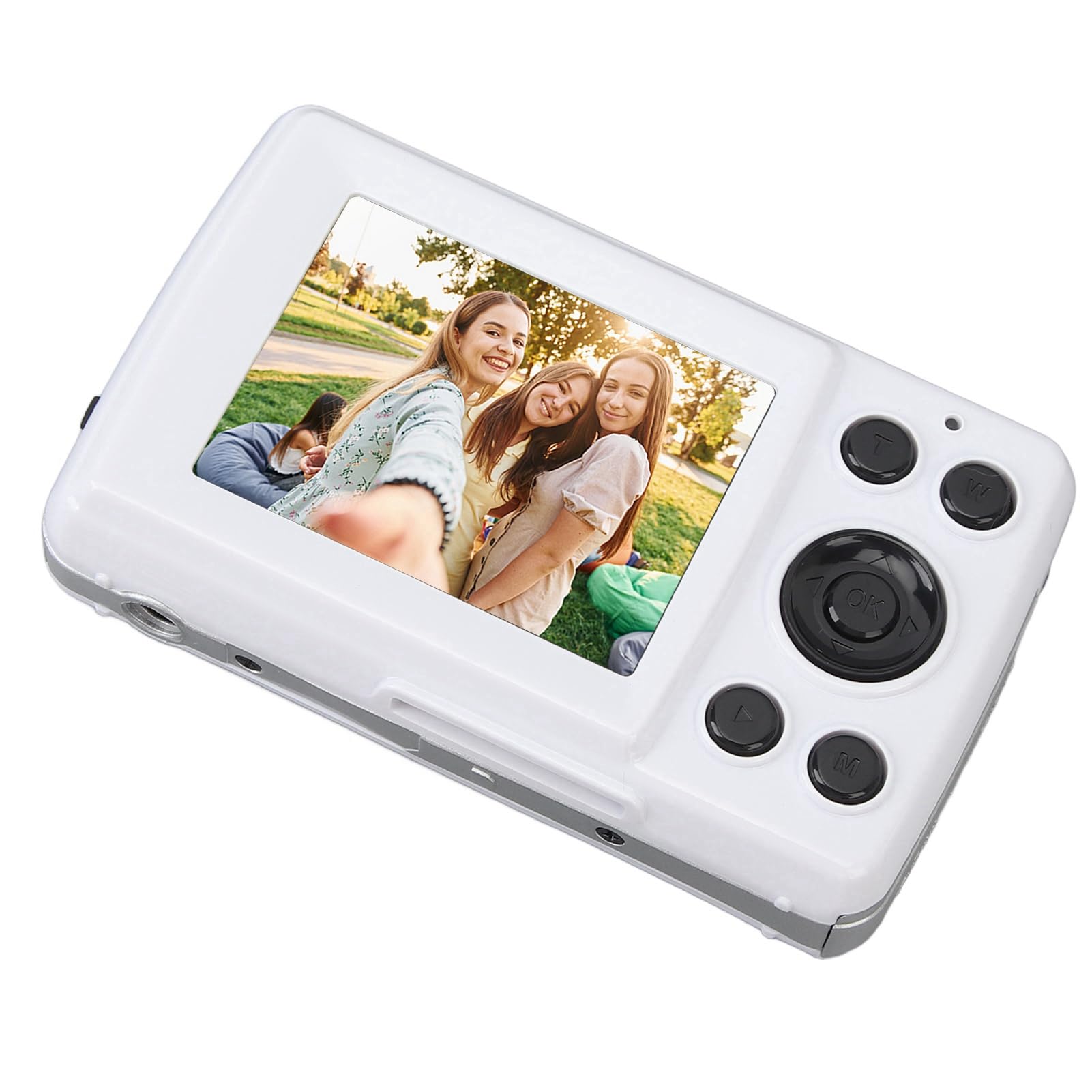 Digital Camera, 2.4 In HD 1080P Portable Camera, Auto Focus 16X Digital Zoom Compact Point Shoot Camera for Boys Girls Kids (White)